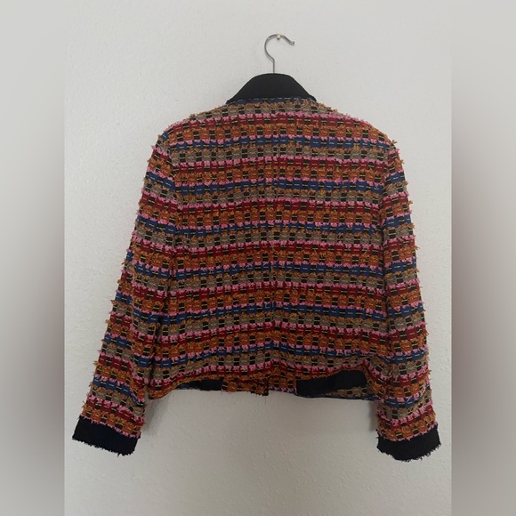 ZARA Colorful Tweed Bouclè Lady Jacket Blazer Women’s Size Medium - Picture 5 of 10